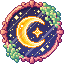 painting moon sticker