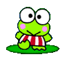 Keroppi welcoming visitors to the pond